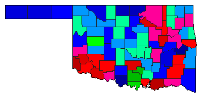 1980 Oklahoma County Map of Republican Primary Election Results for Senator