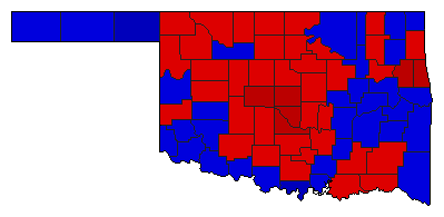 1980 Oklahoma County Map of Democratic Runoff Election Results for Senator