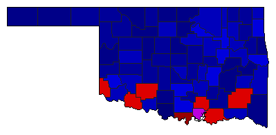 1980 Oklahoma County Map of Republican Runoff Election Results for Senator