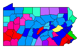 1980 Pennsylvania County Map of Republican Primary Election Results for Senator