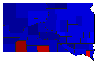 1980 South Dakota County Map of General Election Results for Senator