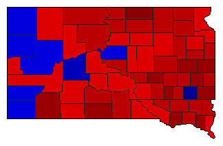 1980 South Dakota County Map of Democratic Primary Election Results for Senator