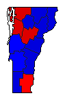 1980 Vermont County Map of General Election Results for Senator