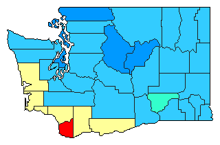 1980 Washington County Map of Open Primary Election Results for Secretary of State