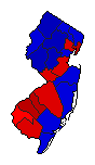 1981 New Jersey County Map of General Election Results for Governor