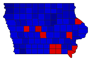 1982 Iowa County Map of General Election Results for Agriculture Commissioner