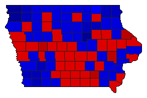 1982 Iowa County Map of General Election Results for State Treasurer