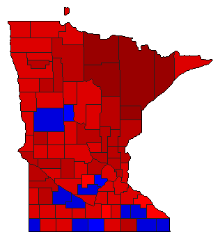 1982 Minnesota County Map of General Election Results for Secretary of State