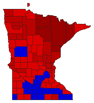 1982 Minnesota County Map of General Election Results for State Treasurer