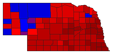 1982 Nebraska County Map of General Election Results for Senator