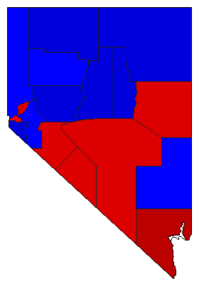 1982 Nevada County Map of General Election Results for Governor