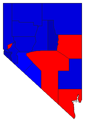 1982 Nevada County Map of General Election Results for State Treasurer