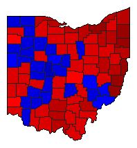 1982 Ohio County Map of General Election Results for Governor