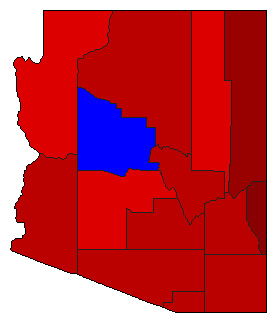 1982 Arizona County Map of General Election Results for Senator