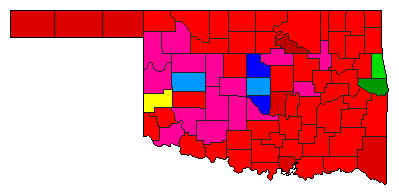 1982 Oklahoma County Map of Democratic Primary Election Results for State Auditor
