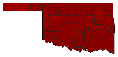 1982 Oklahoma County Map of Democratic Primary Election Results for Governor