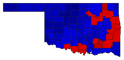 1982 Oklahoma County Map of Republican Runoff Election Results for Lt. Governor