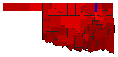 1982 Oklahoma County Map of General Election Results for State Treasurer