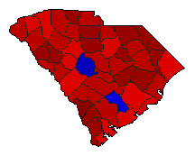 1982 South Carolina County Map of General Election Results for Attorney General