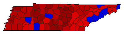 1982 Tennessee County Map of General Election Results for Senator