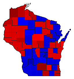 1982 Wisconsin County Map of General Election Results for Governor