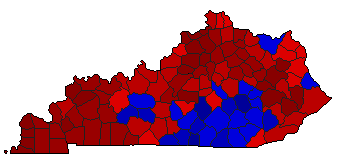 1983 Kentucky County Map of General Election Results for State Auditor