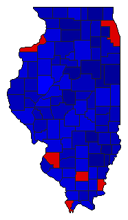 1984 Illinois County Map of General Election Results for President