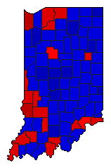 1984 Indiana County Map of General Election Results for Governor