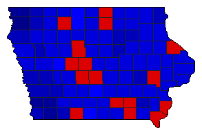 1984 Iowa County Map of General Election Results for President