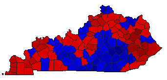 1984 Kentucky County Map of General Election Results for Senator
