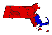 1984 Massachusetts County Map of General Election Results for Senator