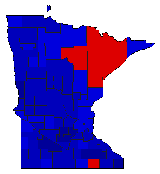 1984 Minnesota County Map of General Election Results for Senator