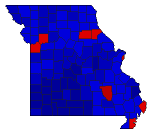 1984 Missouri County Map of General Election Results for Governor