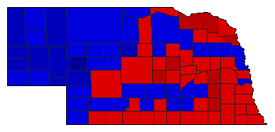 1984 Nebraska County Map of General Election Results for Senator