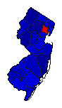 1984 New Jersey County Map of General Election Results for President