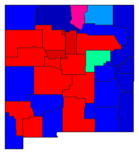 1984 New Mexico County Map of Democratic Primary Election Results for Senator