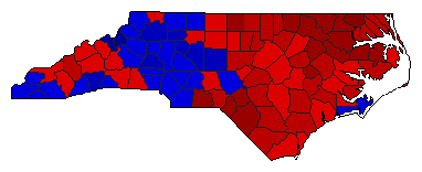 1984 North Carolina County Map of General Election Results for Insurance Commissioner