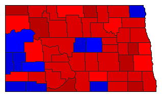 1984 North Dakota County Map of General Election Results for Insurance Commissioner