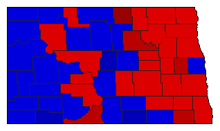 1984 North Dakota County Map of General Election Results for State Treasurer