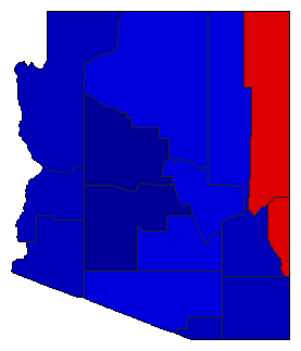 1984 Arizona County Map of General Election Results for President
