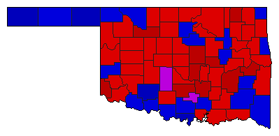 1984 Oklahoma County Map of Republican Runoff Election Results for Senator