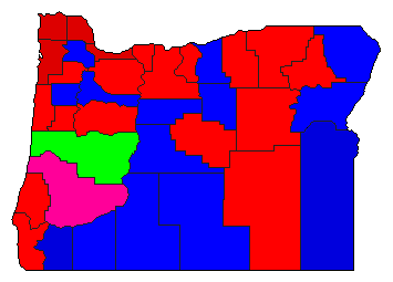 1984 Oregon County Map of General Election Results for Secretary of State