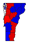 1984 Vermont County Map of General Election Results for Governor