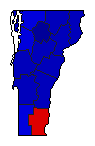 1984 Vermont County Map of General Election Results for Lt. Governor