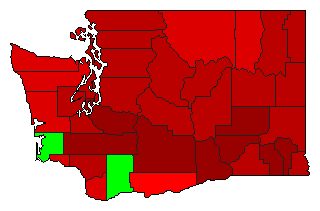 1984 Washington County Map of Democratic Primary Election Results for Governor