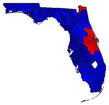 1986 Florida County Map of Republican Runoff Election Results for Governor