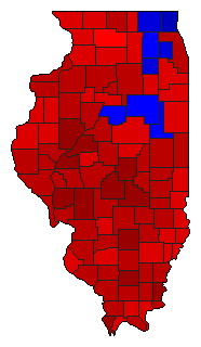 1986 Illinois County Map of General Election Results for Comptroller General