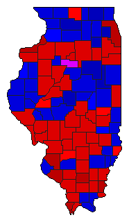 1986 Illinois County Map of General Election Results for State Treasurer