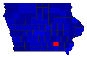 1986 Iowa County Map of General Election Results for Senator
