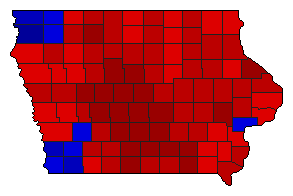 1986 Iowa County Map of General Election Results for Attorney General